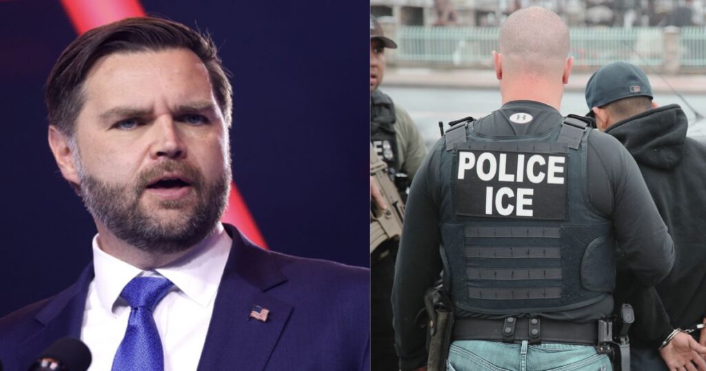 JD Vance has faced sharp criticism for his comments defending ICE after 5-year-old Minnesota boy's arrest. (left- via Wikimedia Commons) and( right- U.S. Immigration and Customs Enforcement- Flickr).