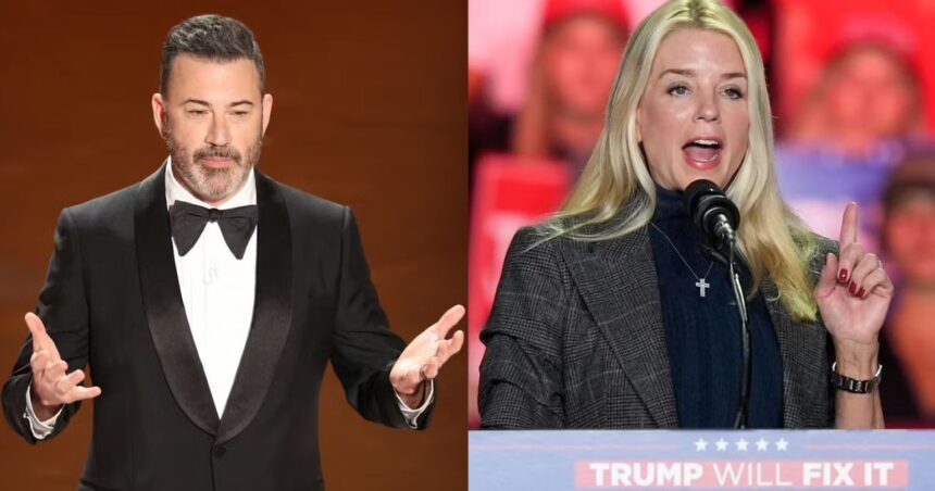 Jimmy Kimmel calls out Attorney General Pam Bondi after her defensive and maddening behavior at the congressional hearing.