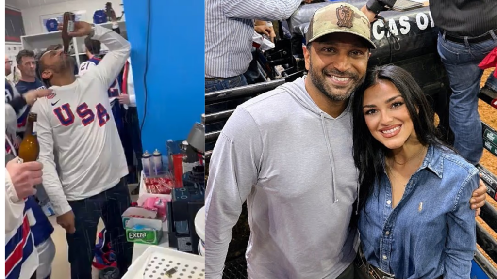 Kash Patel's girlfriend, Alexis Wilkins defends FBI director beer drinking at Olympics hockey game.