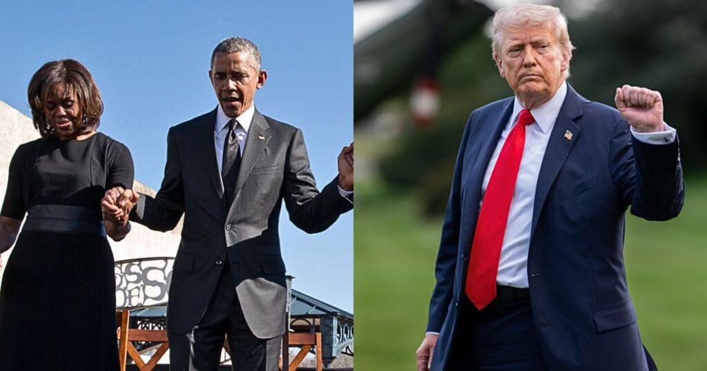 Barack and Michelle Obama Donald Trump