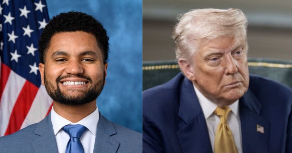 Rep. Maxwell Frost Frost argues that political fear prevents Republicans from opposing Donald Trump. (left-@QuiverQuant|X.com) and (right- @RightPulseNews|X.com).