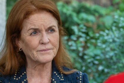 Sarah Ferguson looking serious