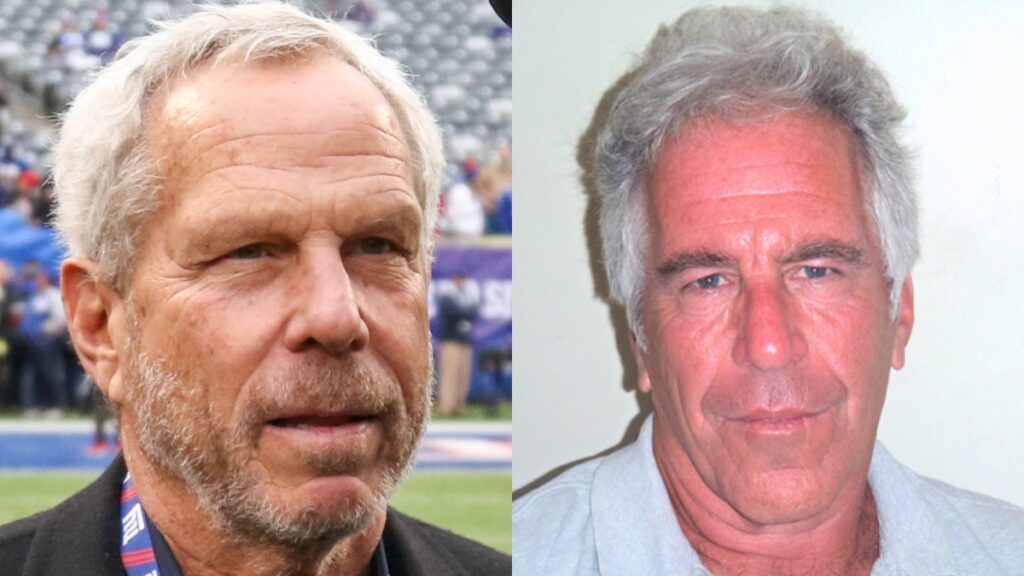New York Giants owner Steve Tisch and Jeffrey Epstein