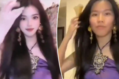 Chinese Tik Tok beauty influencer unmasked in viral glitch.