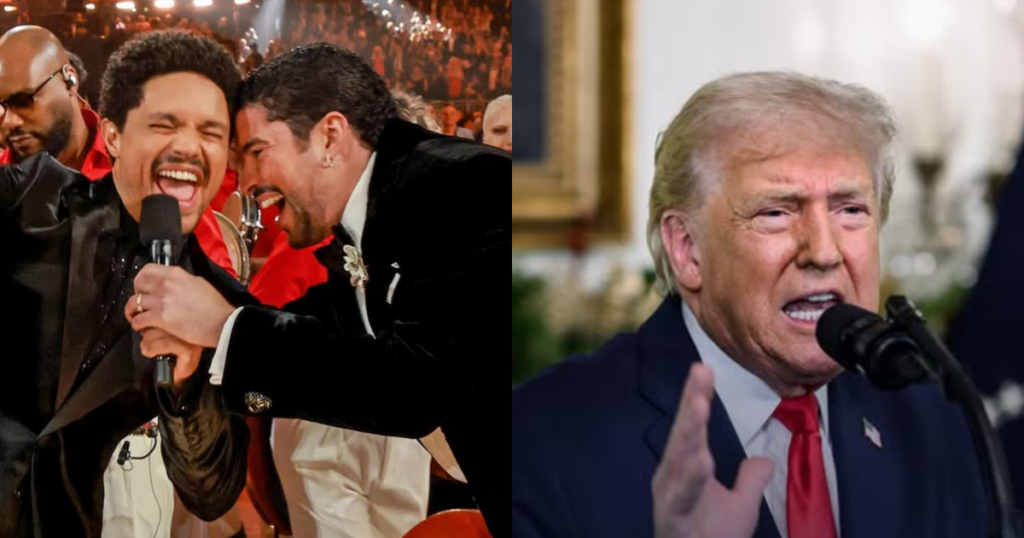 Trevor Noah shared photos from Grammys as Trump threatened to sue him.