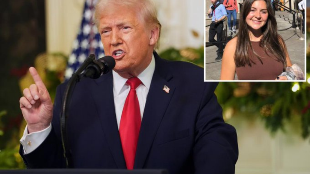 Donald Trump honors Laken Riley and victims of illegal alien crime at White House.