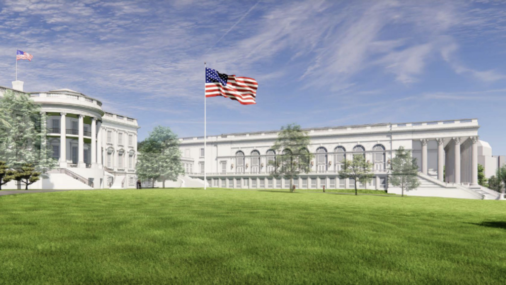 President Donald Trump reveals man in charge of White House ballroom project.