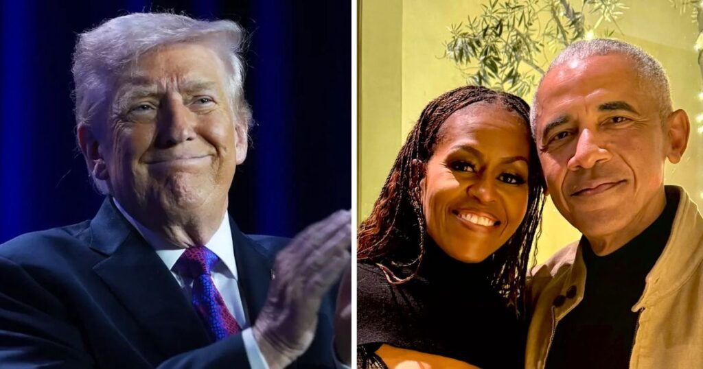 Trump refuses to apologize for attacking Barack and Michelle Obama in his racist video (Images Credit: @WhiteHouse/x, @BarackObama/x)