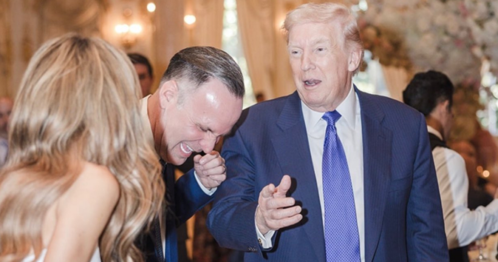 Donald Trump pictured without his usual tan makeup.