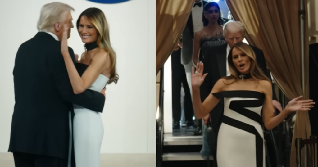Donald and Melania Trump in stills from the documentary