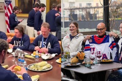 US Olympic gold medalists Hockey men Trump McDonalds Women Stanley Tucci Milan Pasta