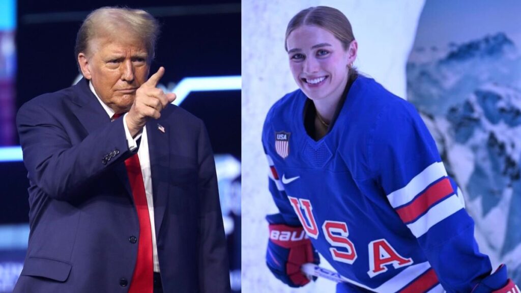 Olympian Caroline Harvey dodged questions about meeting Donald Trump