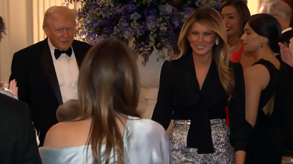 Melania Trump Criticized for Shiny Metallic Pants at Governors’ Dinner