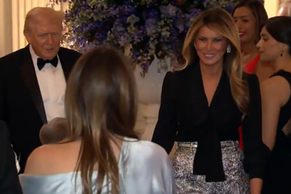 Melania Trump Criticized for Shiny Metallic Pants at Governors’ Dinner