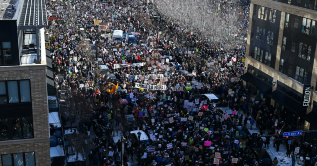 Over 40 Individuals Arrested at Minneapolis Anti-ICE Protest After Deputy Struck With Ice