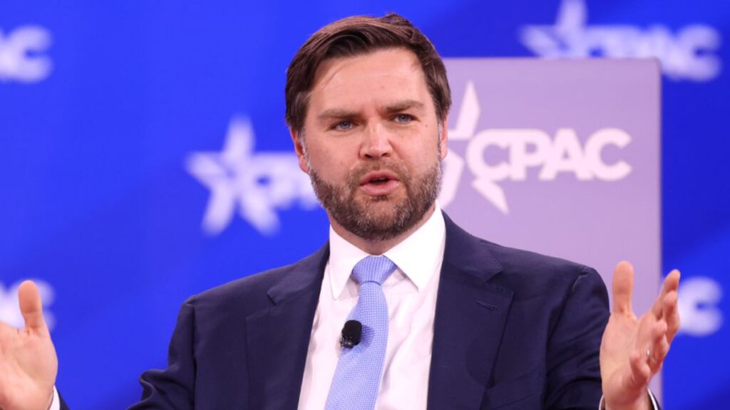 Up-close public images of JD Vance fuel ongoing eyeliner speculation. (by Gage Skidmore- via Flickr).