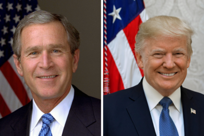 George W. Bush (L) and Donald J. Trump (R) || Credit: Eric Draper (L), Shealeah Craighead (R)