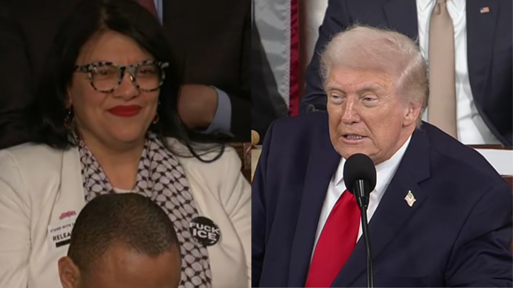 Rashida Tlaib protested agianst ICE during Donald Trump's State of Union address