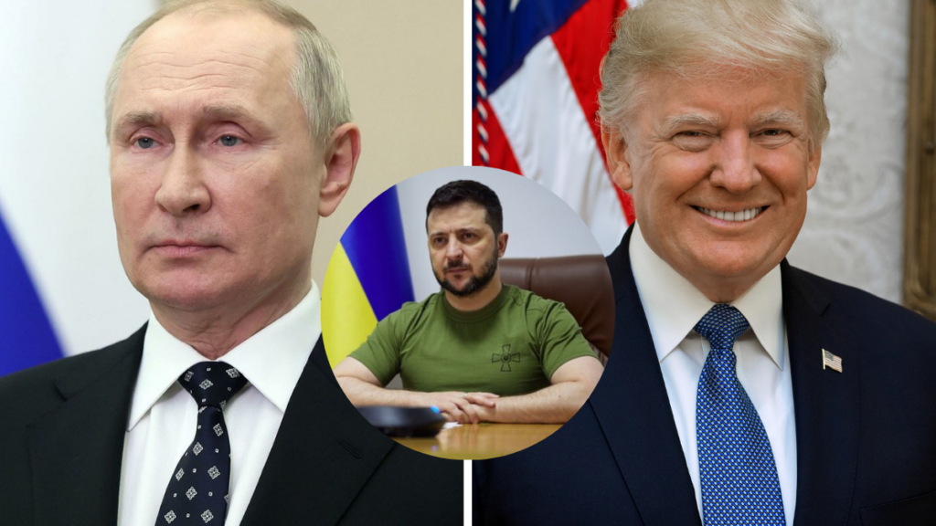 Donald Trump, Vladimir Putin, Volodymyr Zelenskyy
