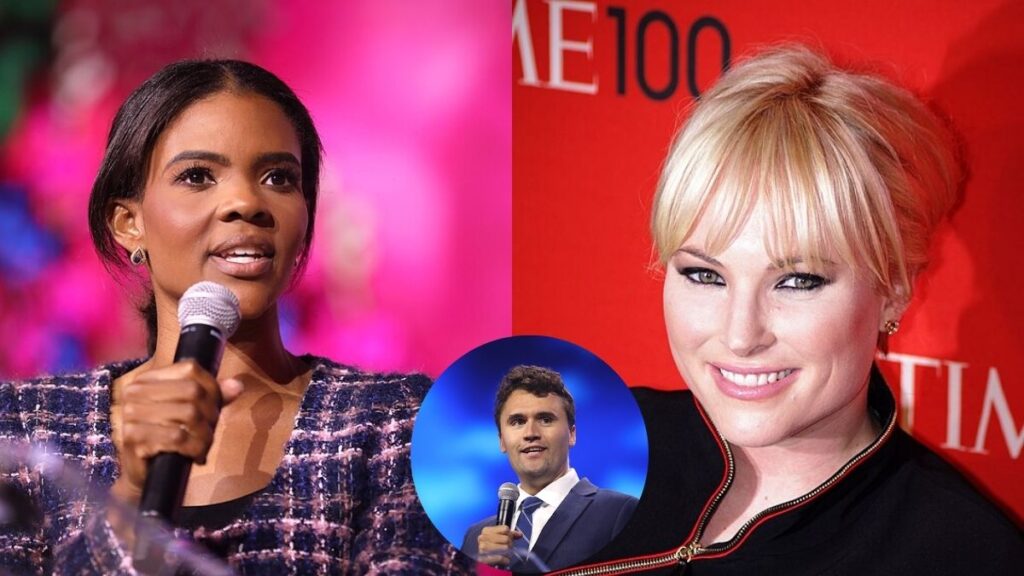 Candace Owens shares.alleged Charlie Kirk texts about Meghan McCain. (left- Wikimedia Commons/ Gage Skidmore) and (right- Wikimedia Commons/ David Shankbone).