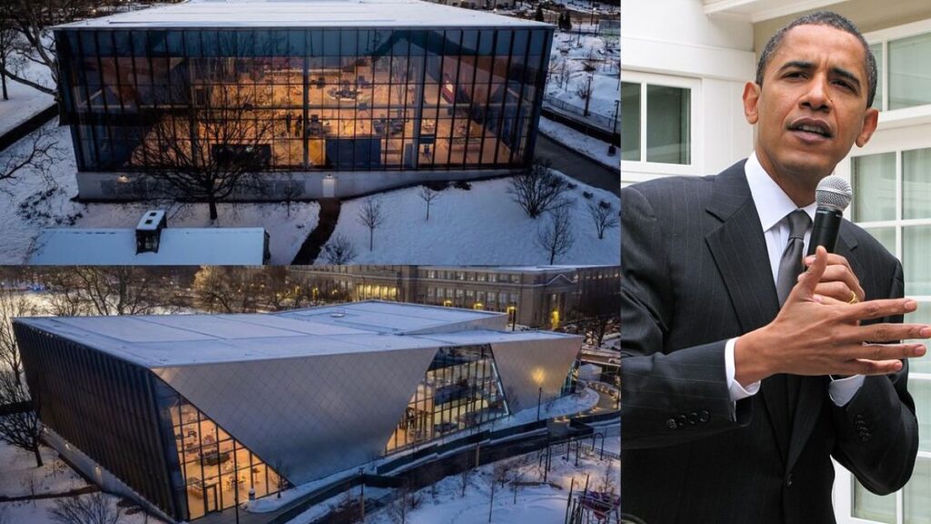 Chicago’s south side residents fear losing homes as Obama Presidential Center is set to open soon. (left- Instagram/@obama.presidential.center) and (right- Flickr/@Steve Jurvetson).