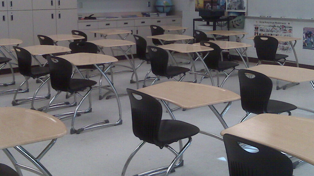 An empty classroom