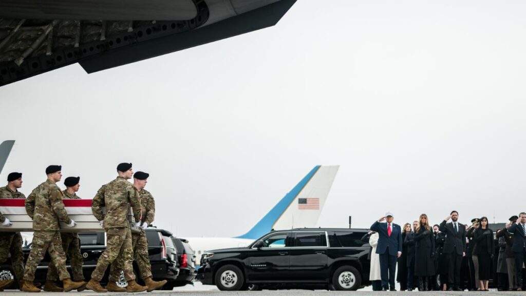Martyred soldiers in Iran war were honored by President Trump at Dover Air Force base