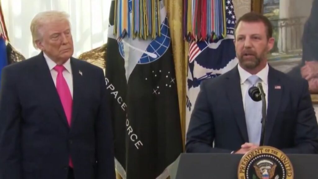 Trump inaugurates new DHS head but his droopy face steals the buzz