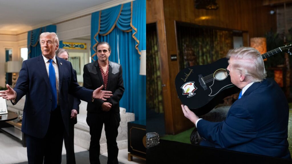 Donald Trump Elvis Presley Guitar Graceland Memphis Biden