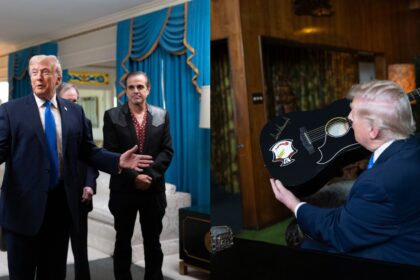 Donald Trump Elvis Presley Guitar Graceland Memphis Biden