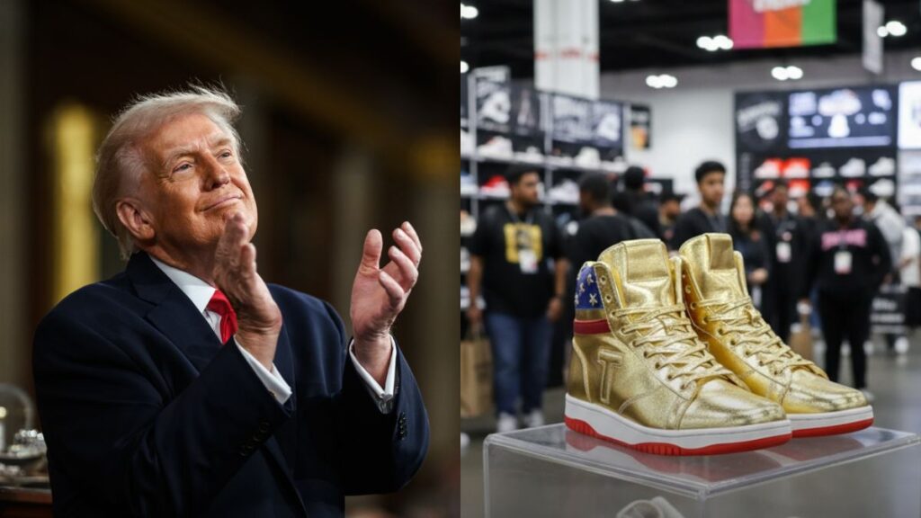 Donald Trump Gold Sneakers Gavin Newsom 180K