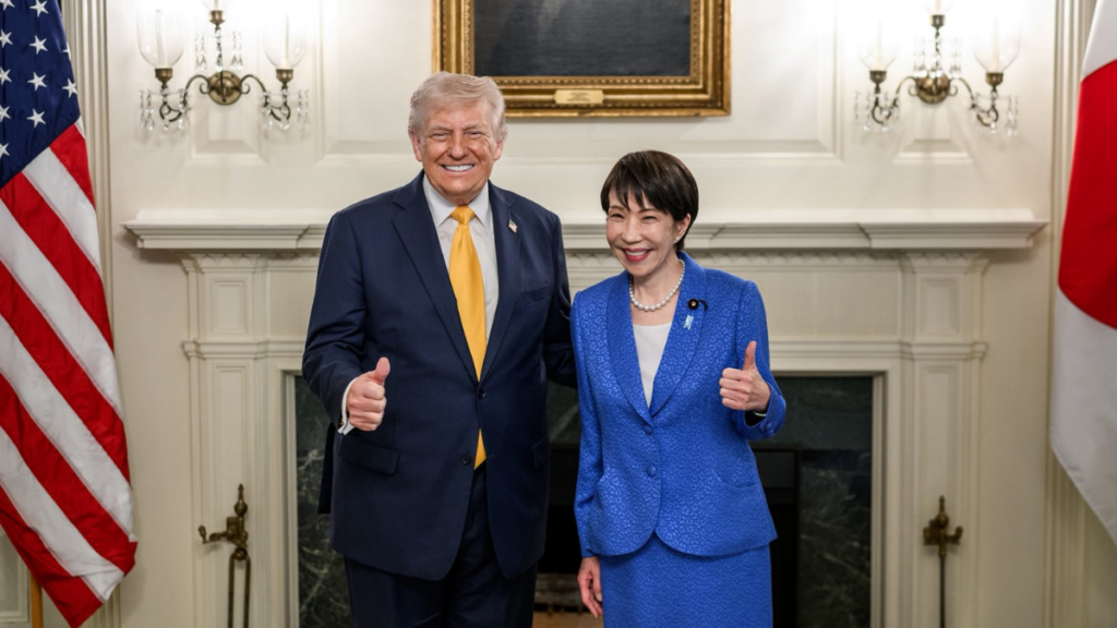 Donald Trump jokes with Japan Prime Minister Sanae Takaichi Pearl Harbor