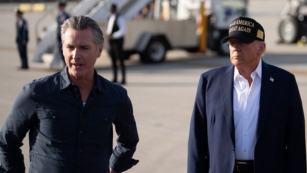 Gavin Newsom and Donald Trump