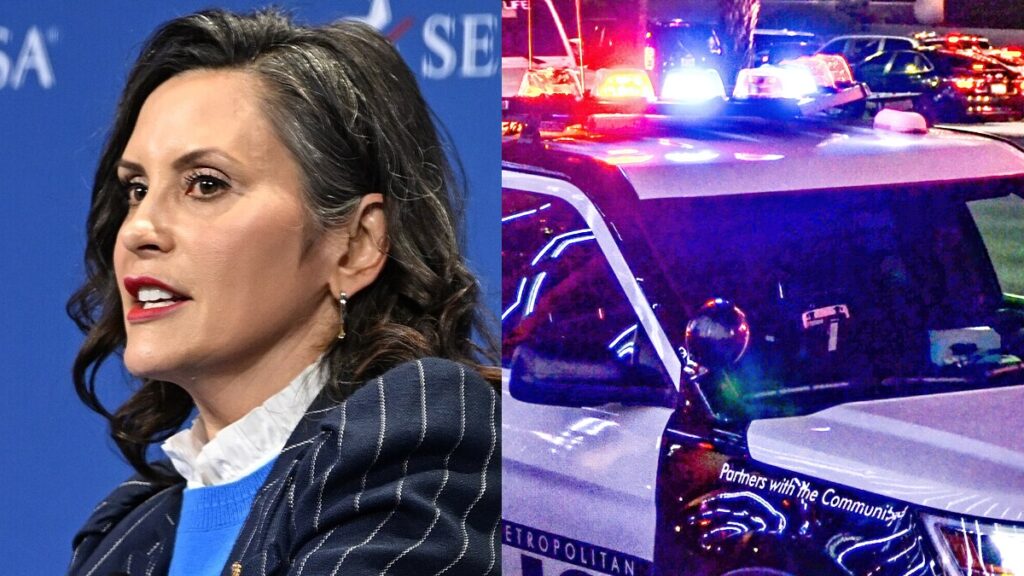 Gretchen Whitmer and a Police Car