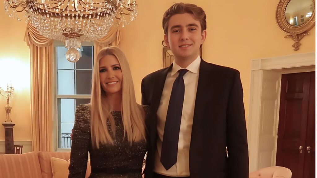 Ivanka Trump Kushner and Barron Trump smiling