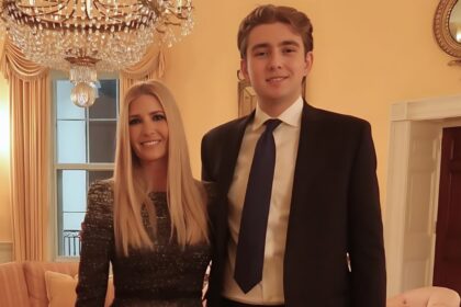 Ivanka Trump Kushner and Barron Trump smiling