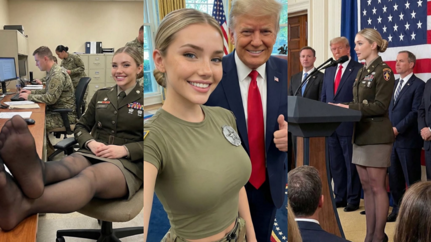 Jessica Foster AI soldier goes viral on social media.