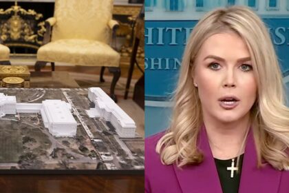 Karoline Leavitt defends DOnald Trump’s ballroom after the NYT published an article slamming the design elements.