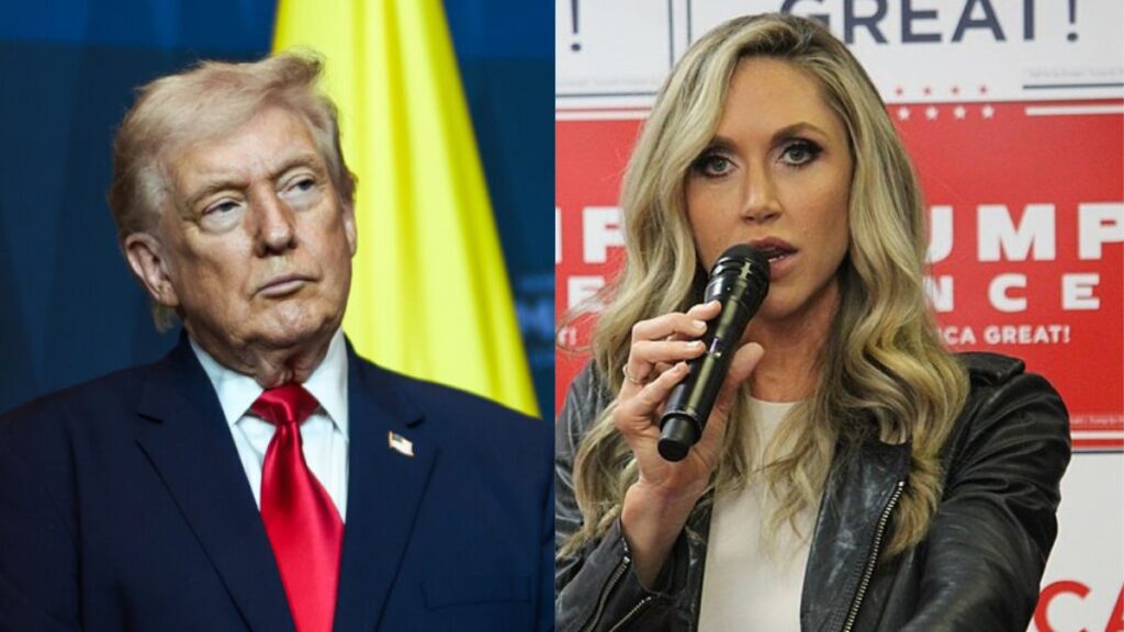 Lara Trump shares the story of Trump's determination and the somber mood following his historic loss. (left- via Wikimedia Commons) and (right-Flickr/Matt Johnson).