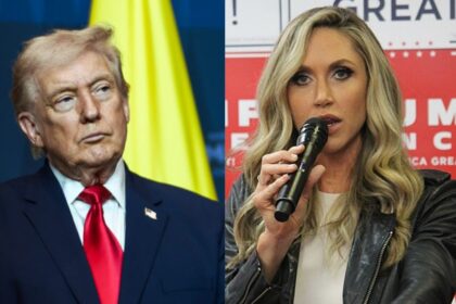 Lara Trump shares the story of Trump's determination and the somber mood following his historic loss. (left- via Wikimedia Commons) and (right-Flickr/Matt Johnson).