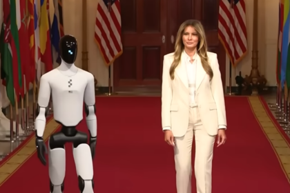 Melani Trump walked with a humanoid robot, ‘Figure 3.'