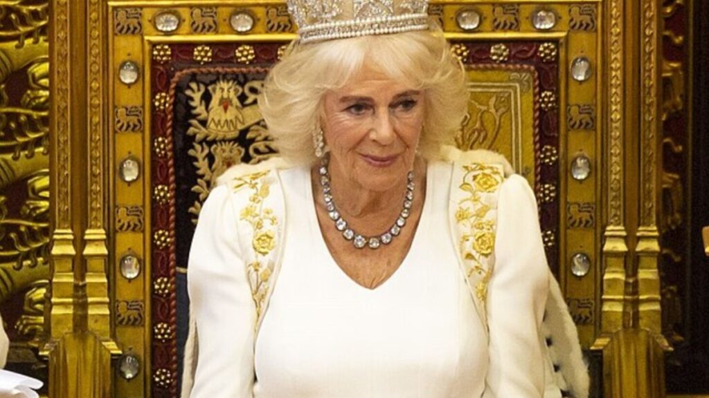 HM The Queen enthroned in the House of Lords