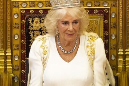 HM The Queen enthroned in the House of Lords