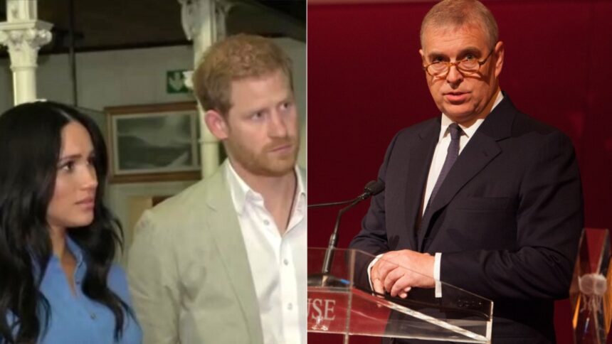 Prince Harry, Meghan Markle and Prince Andrew.