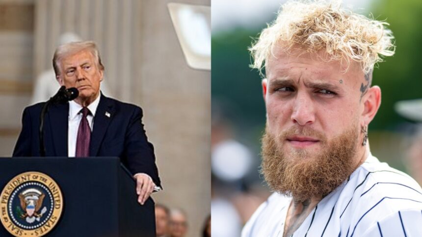 Jake Paul sparks a distraction at Donald Trump rally.