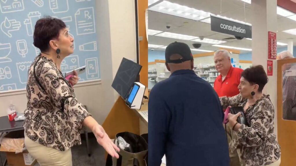 White woman cut in line at the CVS pharmacy and had an altercation with the Black customers and employees.