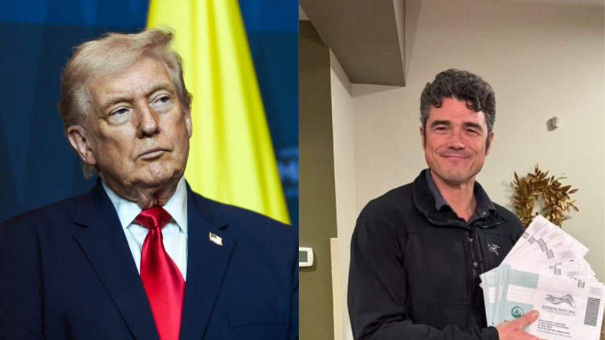 Resignation over Iran war exposes major divide inside Trump administration. (left- via Wikimedia Commons) and (right- Instagram/@joekent16jan19).