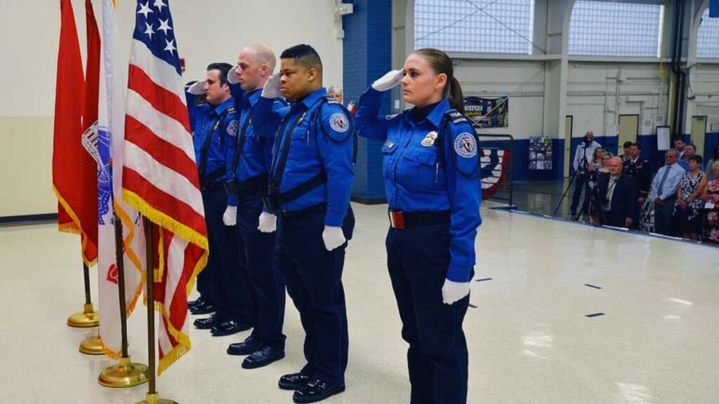 TSA workers struggle to survive as the prolonged government shutdown leaves them unpaid. Image credit: TSA/Nashville Airport).
