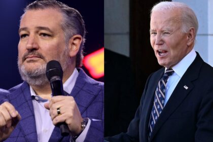 Texas Sen. Ted Cruz (L) and former President Joe Biden