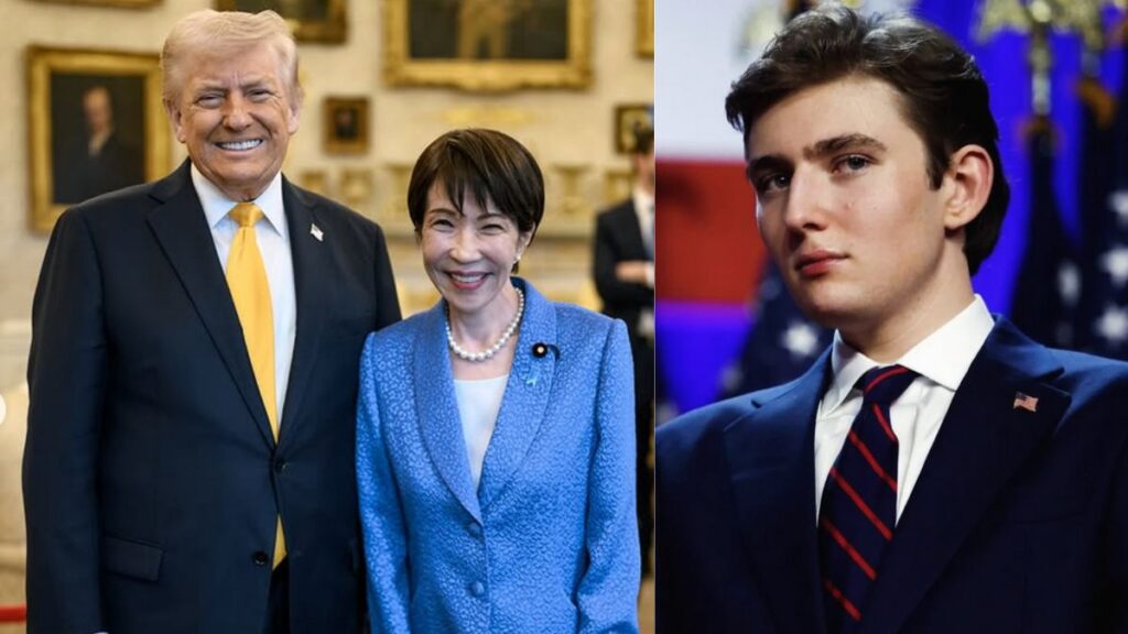 Donald Trump-Barron Trump-Japanese PM Sanae Takaichi